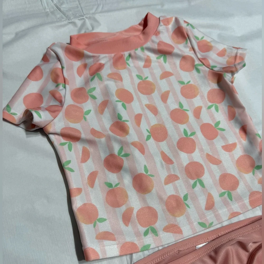 Floatimini Peach Baby Toddler Girl Swimsuit Set Size 24 Months